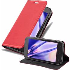 Accesorios para teléfonos móviles Cadorabo Funda Libro para Lenovo A PLUS en ROJO MANZANA Cubierta Proteccion con Cierre Magnetico, Tarjetero y Funcion de Suporte Etui Case Cover Carcasa