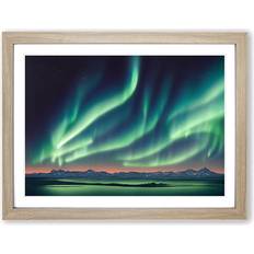 Joyous Aurora Borealis Oak Framed Art 46x34cm