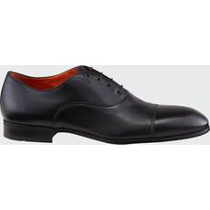 Santoni Chaussures basses Santoni Men's Salem Leather Lace-Up Loafers, Black