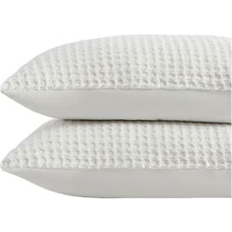 Viscosa Biancheria da Letto Sunday Citizen Standard Snug Waffle + Bamboo Sham Set in White Federa Bianco