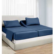 California Design Den Luxury Split King Adjustable Bedsheets Set 500 Thread Count Bed Sheet White