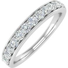 White Gold Rings Finerock 1/2 Carat Round Diamond Wedding Band Ring in 14K White Gold Ring 10.5