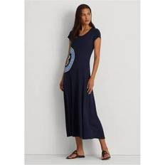 Polo Ralph Lauren Long Dresses Polo Ralph Lauren Logo Jersey Maxi Dress In Navy