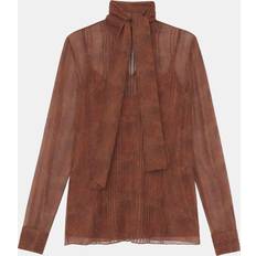 Copper Blouses Lafayette 148 New York Pintuck Bow Silk Blouse