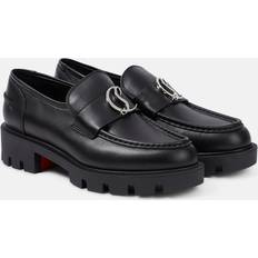 Christian Louboutin Loafers Christian Louboutin CL Moc Lug Leather Loafers - Black