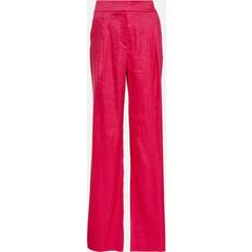 Pink - Suit Trousers Veronica Beard Robinne Wide-Leg Linen-Blend Pants - Pink