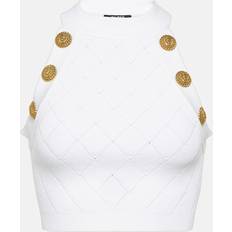 Tank Tops Balmain Embellished tank top white