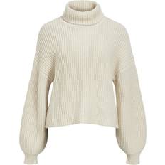 Dame - Polo Gensere Object Polohals objSuna L/S Knit Pullover Grå