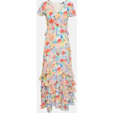 Rixo Thanvi floral silk voile midi dress multicoloured