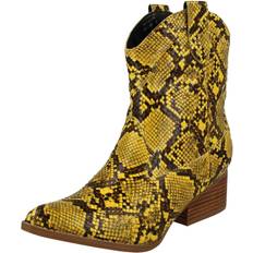 Yellow Boots Spot On Yellow, 4 Ladies Ankle Boots F51018