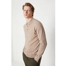 Burton Polo Shirts Burton Rich Long Sleeve Knitted Polo Oatmeal