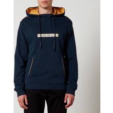 Emporio Armani Lounge Cotton-Jersey Hoodie Blue