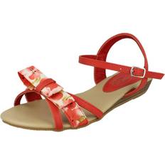 UK Child, Red Girls Summer Bow Front Sandals