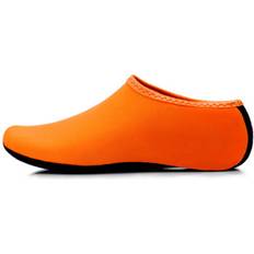 Orange Water Shoes Veeki Water Shoes for Women Men Swim Beach Shoes Barefoot Quick-Dry Aqua Water Socks for Pool Yoga Surf, Pure Orange, 40-41