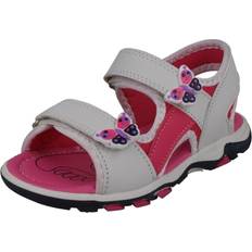 Spot On UK Child, White/Fuchsia Girls Velcro Strap Sandals H0318