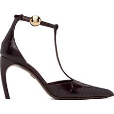 Ferragamo Brown T-Strap Heels