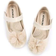 Girls - White Ballerina Shoes ADAMUMU Flower Girls Shoes for Wedding Grils Dress Shoes for Birthday Christmas Party Gift Cute Mary Jane Shoes in Daily Wear,Cream,10.5M Toddler