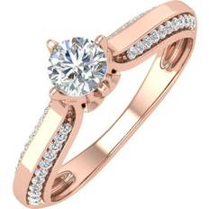 Rose Gold - Solitaire Rings Finerock Solitaire Engagement Ring - Rose Gold/Diamonds