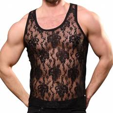 Andrew Christian Unleashed Lace Tank Top Black