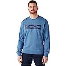 Wrangler Herr Tröjor Wrangler Seasonal Crew sweatshirt för män, Kaptener blå