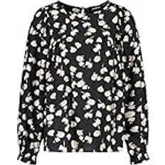Bluse - Gul/Sort/Hvid