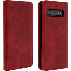 Accesorios para teléfonos móviles Avizar Funda Cartera Samsung Galaxy S10 Función Soporte Silicona Rojo