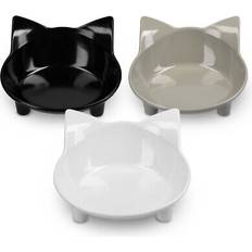 Navaris Cat Bowls with Ears Set 3 Cute Feeding