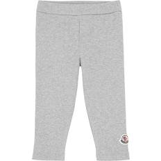 Moncler Trousers Moncler Kids Grey Logo Ribbed Cotton Leggings Months