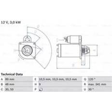 Bosch 0986013480 Starter Motor 1348 12 V 3