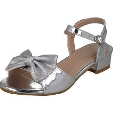 Silver Sandals Spot On 11 Child, Silver Girls Metallic Sandals