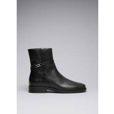 & Other Stories Shoes & Other Stories Leather Ankle Boots Black