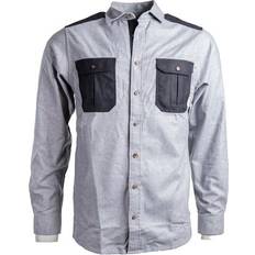 Aclima Herr Skjortor Aclima Mens ReBorn Woolshirt - Light Grey/Dark Grey Melange