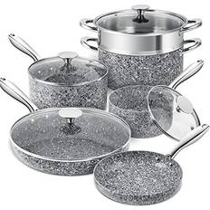 Cookware Michelangelo Stone Piece, Ultra Cookware Set with lid 10 Parts