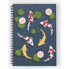 Famgem Spiral Notebook Japanese Koi Fish Pond A5