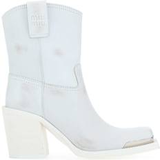 Miu Miu Bottes Miu Miu White Leather Ankle Boots White