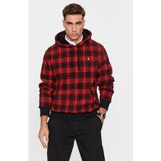 Polo Ralph Lauren Plaid Pile Fleece Hoodie - Martin Red