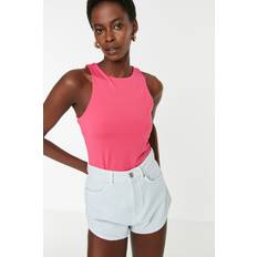 M Bodys Trendyol Collection Dam rosa Studs stickad body t-shirt