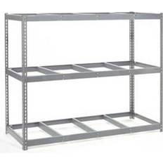 Gray Shelving Systems Global Industrial Span Rack with 3 No Deck Shelving System