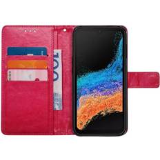 CaseOnline Wallet cover 3-kort Samsung Galaxy Xcover 6 Pro Lyserød