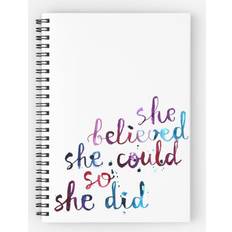 Office Supplies Famgem Spiral Notebook She believed she could so she did