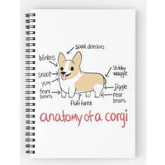 Office Supplies Famgem Spiral Notebook Anatomy of a Corgi A5 120