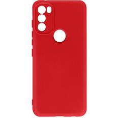 Avizar Coque pour Motorola Moto G71 5G Silicone Semi-rigide Finition Soft-touch Fine rouge