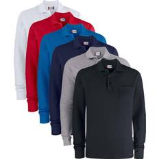 Slit - Unisex Tops Clique Basic Polo Long Sleeve Pocket - Dark Navy