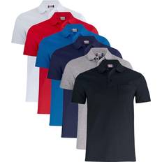 Solid Colours - Unisex Polo Shirts Clique Basic Chest Pocket Polo - Grey Mela