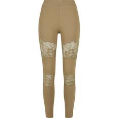 Gröna Leggings Urban Classics Dam Laces Inset leggings, kaki