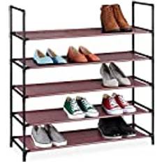 Red Shoe Racks Relaxdays XL Plug-In 5 Tiers Shoe Rack