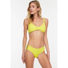 Fabric - Women Bikinis Trendyol Collection Bikinihose mit gelber Paspelierung und detailliertem Muster TBESS22BA0272