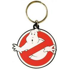 Red Keychains Hasbro Ghostbusters Logo Rubber Keyring - Red