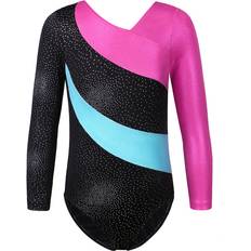 Leopard Bodysuits Children's Clothing Wejoy Toddler Girls Long Sleeves Gilding Gymnastics Leotards Youth Gymnastics Dance Leotard Athletic Costume for 2-16Y Kids Dance Wear