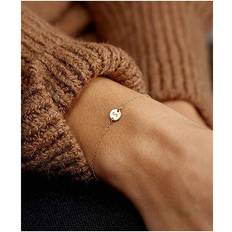 Tianci Charm Bracelet for Women 18K Gold Plated stainless steel Coin Disc Engraved Letter Bracelet Personalized Monogram Name Bracelet for Girls